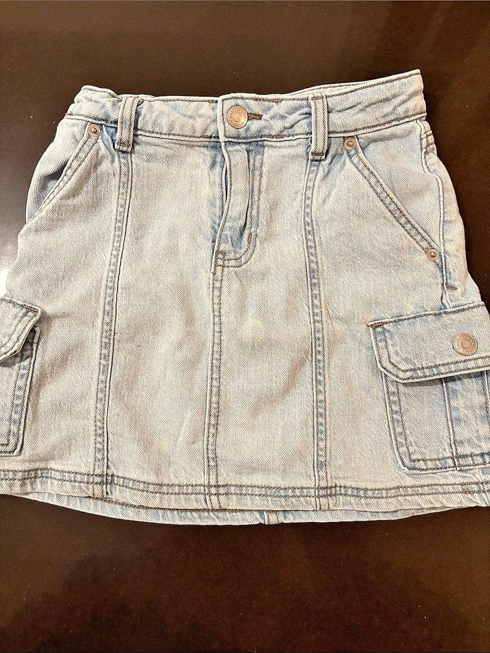 Cat & Jack Girls Denim Cargo Skirt Blue Medium